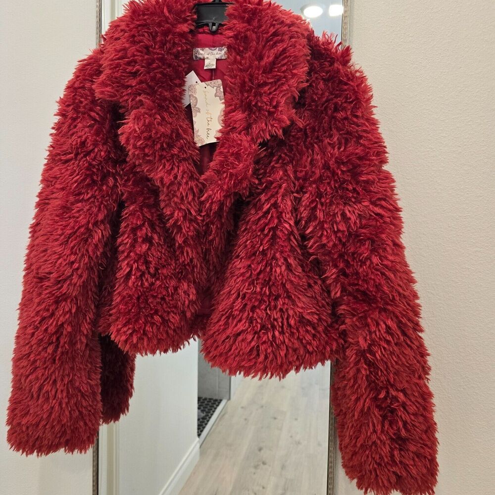 NWT Sz S Band of the Free Faux Fur Jacket